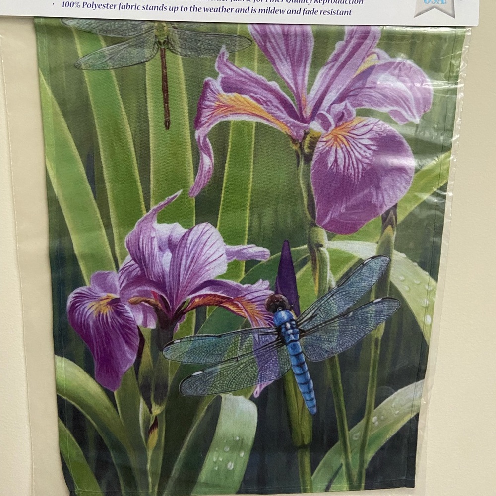 FREE w/ purchase Dragonfly and Iris Garden Flag